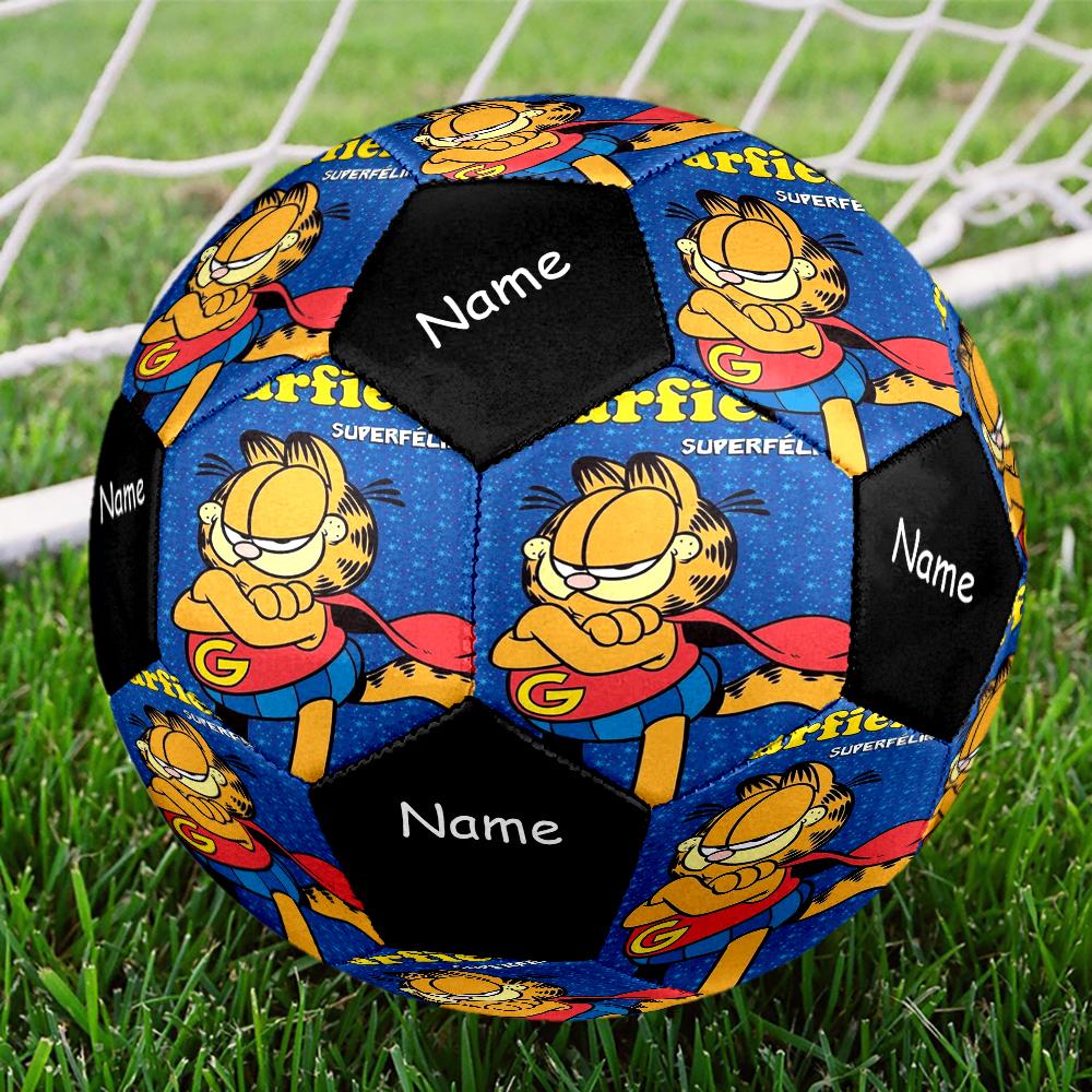 Custom Name Garfield Theme Size 5 Soccer Ball, Suitable for Both Indoor and Outdoor Matches, a Gift Suitable for Everyone.