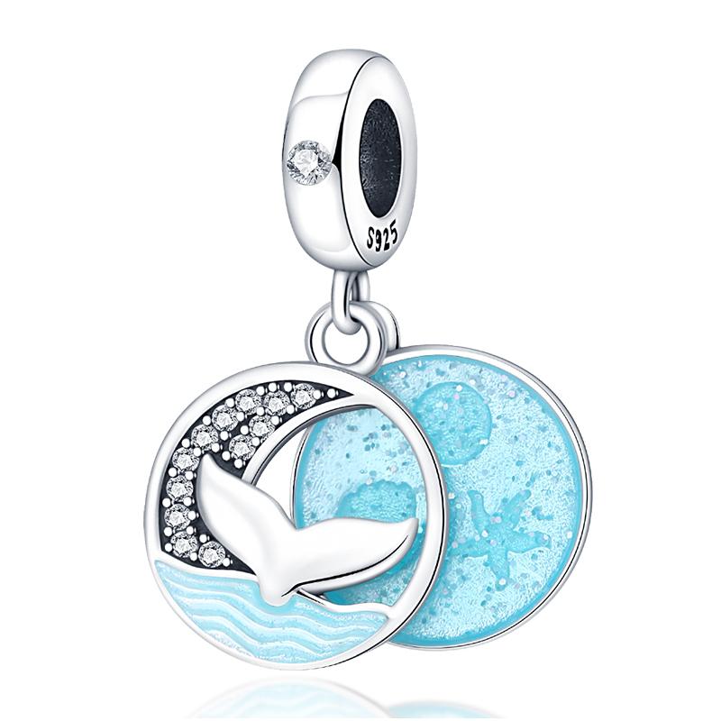 Ocean Модные Шармы-Подвески из Серебра 925 Пробы Дельфин Краб Лодка Пляж Бусины Подходят для Браслетов 3 мм Оригинальные DIY Продуманные Изделия Тонкой Работы Подарки