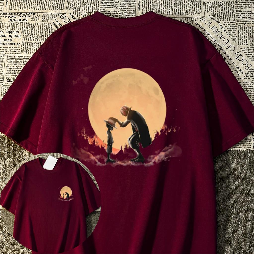 100% Хлопок Японский стиль Аниме One Piece Печатные Короткие Футболки для Мужчин и Женщин Свободные Летние Топы для Пары