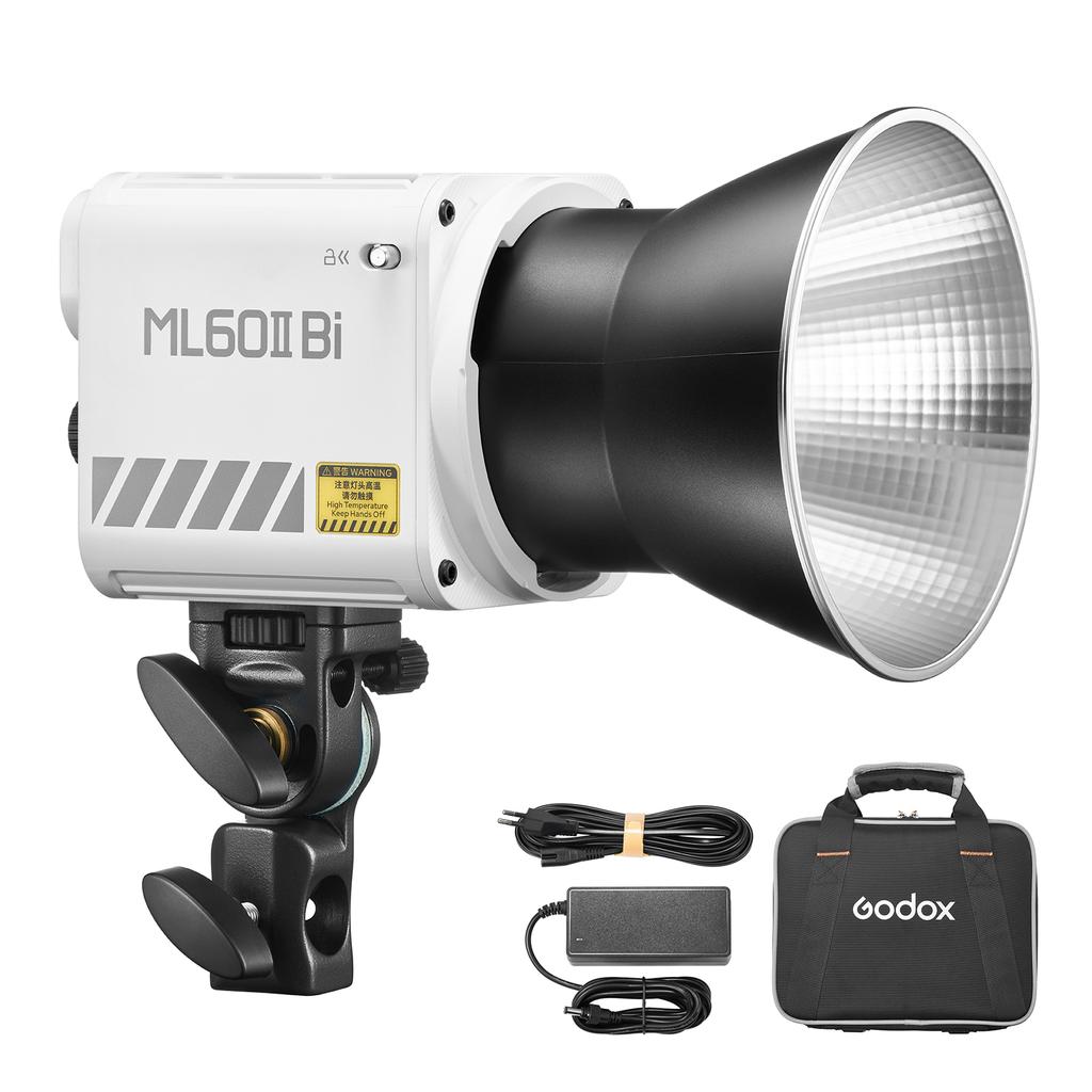 GODOX ML60II Bi, 70 Вт, двухцветный светильник для видеосъемки, 2800K-6500K, индекс цветопередачи с регулируемой яркостью более 96 с GODOX