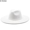 Hat Soft 9.5CM Women Men Big Wide Brim Imitation Wool Fedora Hat British Style Winter Gentleman Elegant Lady Jazz Church Hats