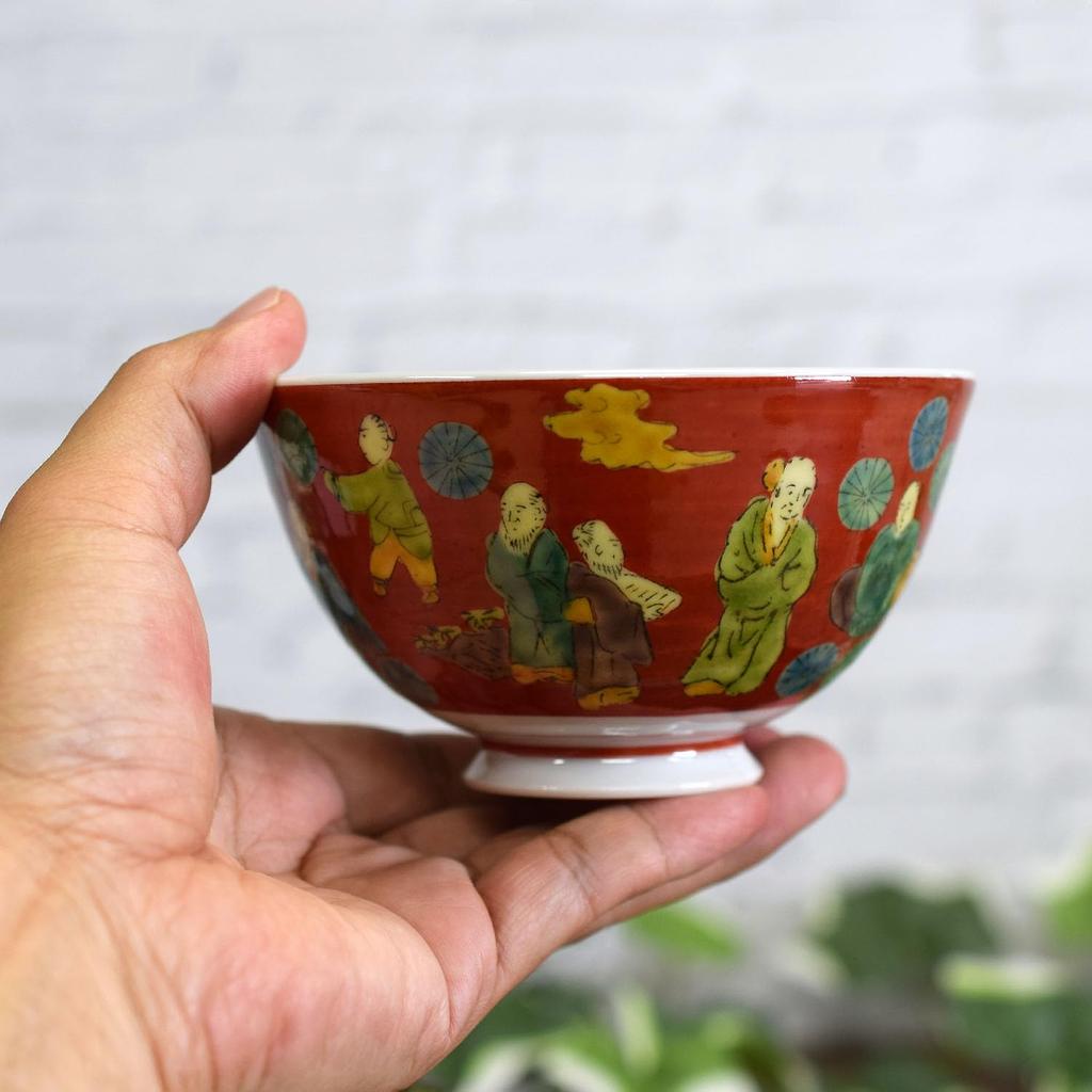 Waza no Kura Стильная Рисовая Чаша Кутани Мокубей Керамическая Рисовая Японская Изготовлена в Идеально в Качестве Подарка на День Рождения 60-й 70-й 77-й 88-й День Рождения Чаша, Посуда, Чаша,