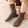 Толстые зимние вязаные теплые носки для женщин, флисовая подкладка, плюшевые напольные носки, термоноски до щиколотки, носки-гольфы для ботинок