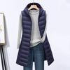 Lady Winter Cotton Coat with Hood Thin Padded Windproof Sleeveles Solid Color