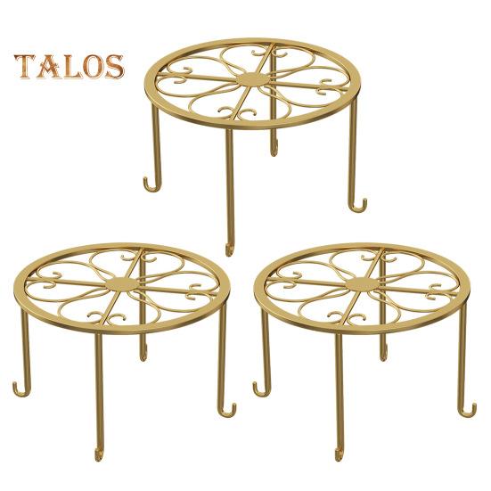 1/3 Pcs Flowerpot Stand Hollow Out Stable Anti-skid Max Load Bearing Wide Platform Metal Plant Holder Round Flower Pot Support Outdoor Balcony Garden