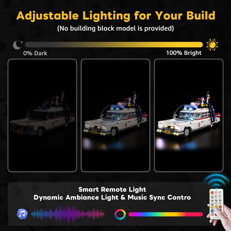 Светодиодный набор для LEGO Ghost Busters ECTO-1 #10274 Строительные блоки Не включает детали модели