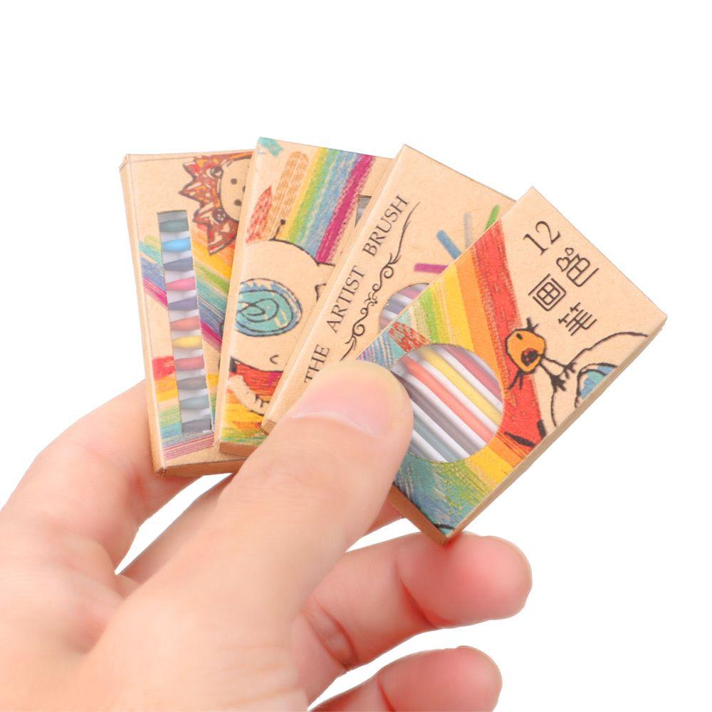 Scene Model Doll Colorful Crayon Dollhouse Decoration Miniature Color Pencil Dolls Accessories