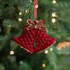 Рождественские украшения Красный Флокированный Конфетный тростник Олень Бант Снежинка Подвесное украшение для дома на елке