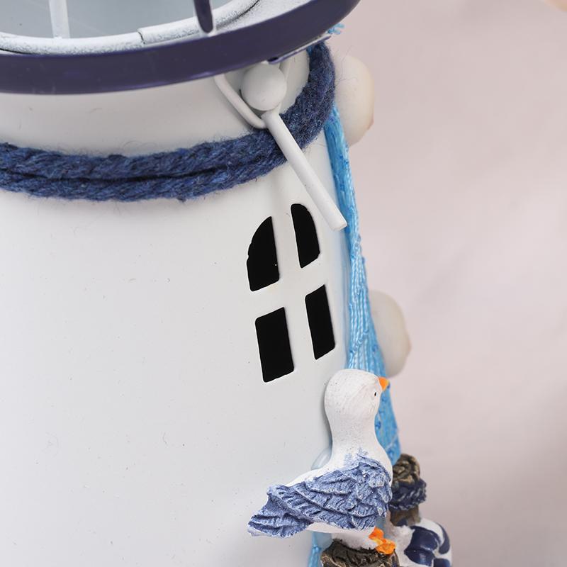 Mediterranean Lighthouse Iron Candlestick Table Home Decor Metal Candle Holder