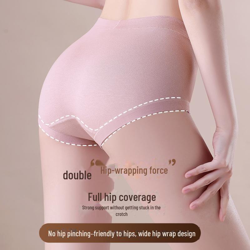 Women's Pure Cotton Antibacterial Mid-High Waist Briefs - 7A Grade, Comfortable, Hip Lifting