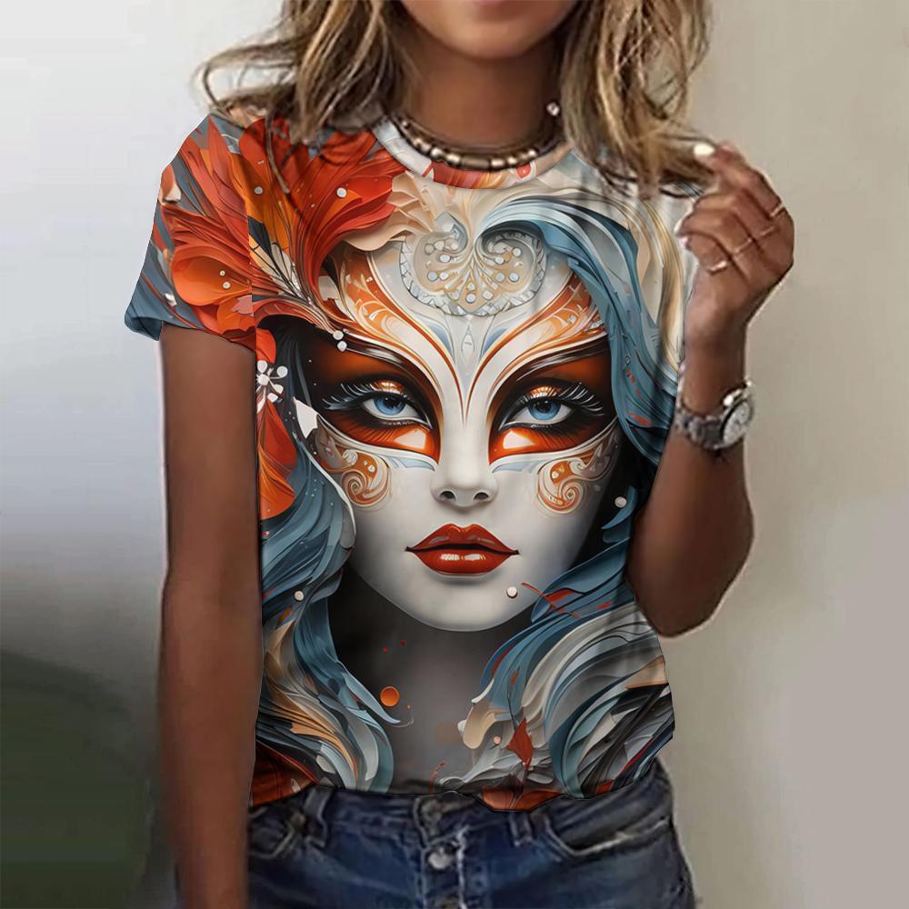 Women Party 3d Carnival Printed Top For Woman Gothic Graphic Clothes Winter Holiday Summer Casual
