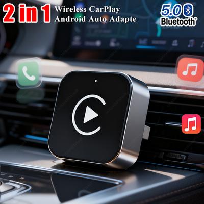 2-в-1 Беспроводной адаптер CarPlay и Android Auto AI Smart Box для всех автомобилей Универсальная совместимость с Seamless Wirel для iPhone