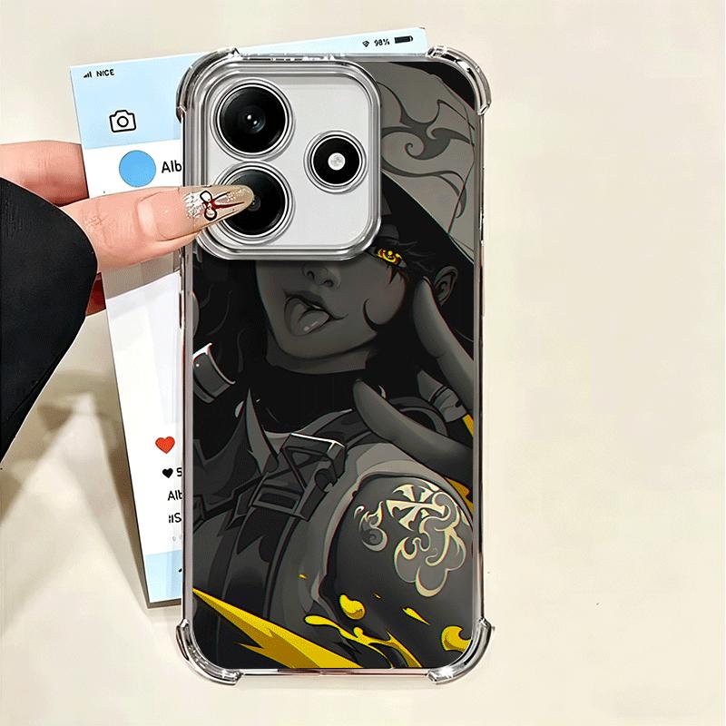 Черный Крутой Мягкий Чехол Для Телефона V-Valorant Game Для Xiaomi Poco X7 X8 Pro Max X6 X5 X3 F8 Ultra F7 M8 M7 M5S Redmi 15C 15A 15 14C 13C