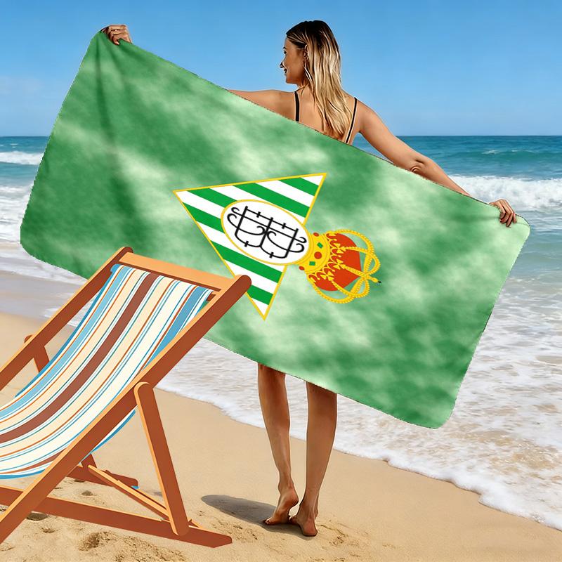 Пляжное полотенце с принтом Real Betis Balompié, Большое мягкое быстросохнущее полотенце для пляжа, кемпинга, плавания