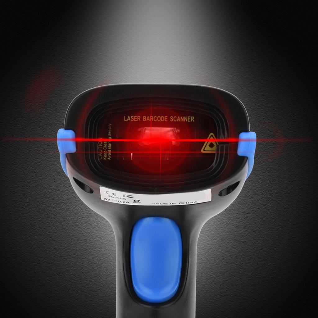 Wireless Bluetooth Barcode Bar Code Scanner Reader for iOS Android Windows Blue