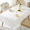 Кружевная хлопковая обеденная квадратная скатерть, белая чайная скатерть с принтом и волнистыми краями, европейская прямоугольная вязаная фоновая ткань
