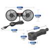 Portable USB Automotive Fan 360 Degree Rotatable Dual Head Electric Air Conditioner Seat Fan for Home Office 3 Speed Options