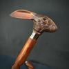 Victorian Antique Wooden Rabbit Head Walking Stick Vintage Designer Handle