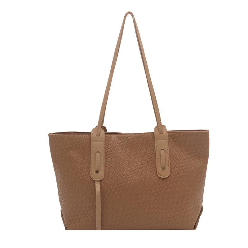 Retro Woven Large-capacity Bag Women's 2025 Autumn New Korean Version Fashion Tote Bag Versatile Underarm Bag Shoulder Bag