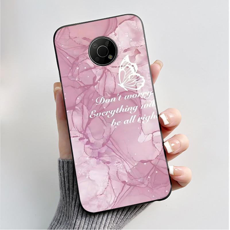 Для Nokia G300 TA-1374 Чехол Роскошная Мода Бабочки Цветы Черный Мягкий Силиконовый Чехол Для Nokia G300 G 300 NokiaG300 Чехол для Телефона