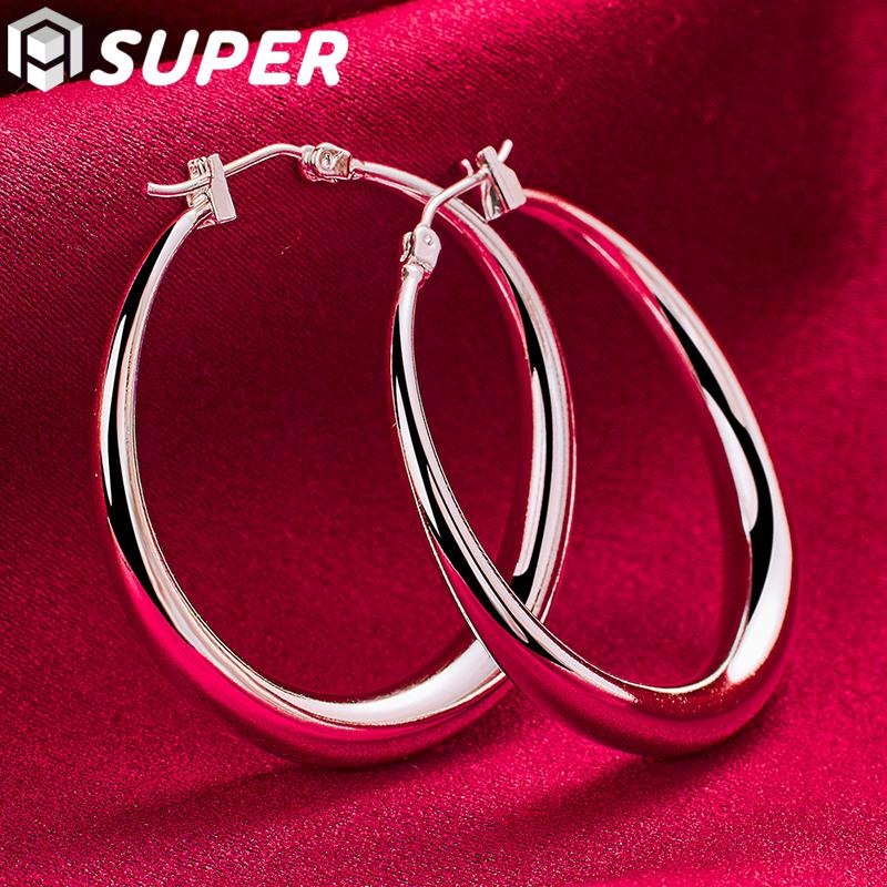 Серьги из стерлингового серебра 925 пробы с гладкими лунными подвесками, свадебные украшения