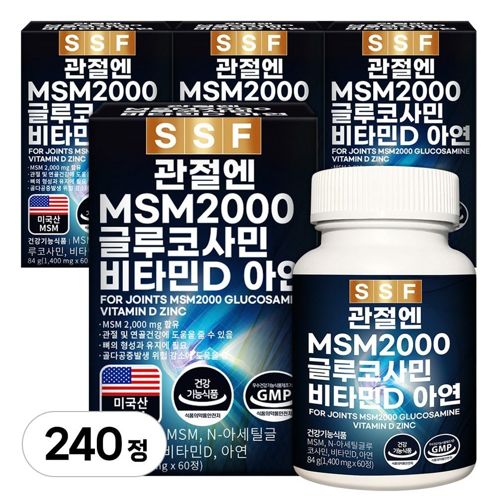 Soonsoo Food Joint MSM 2000 Глюкозамин Витамин D MSM 60 Таблеток 4 шт.