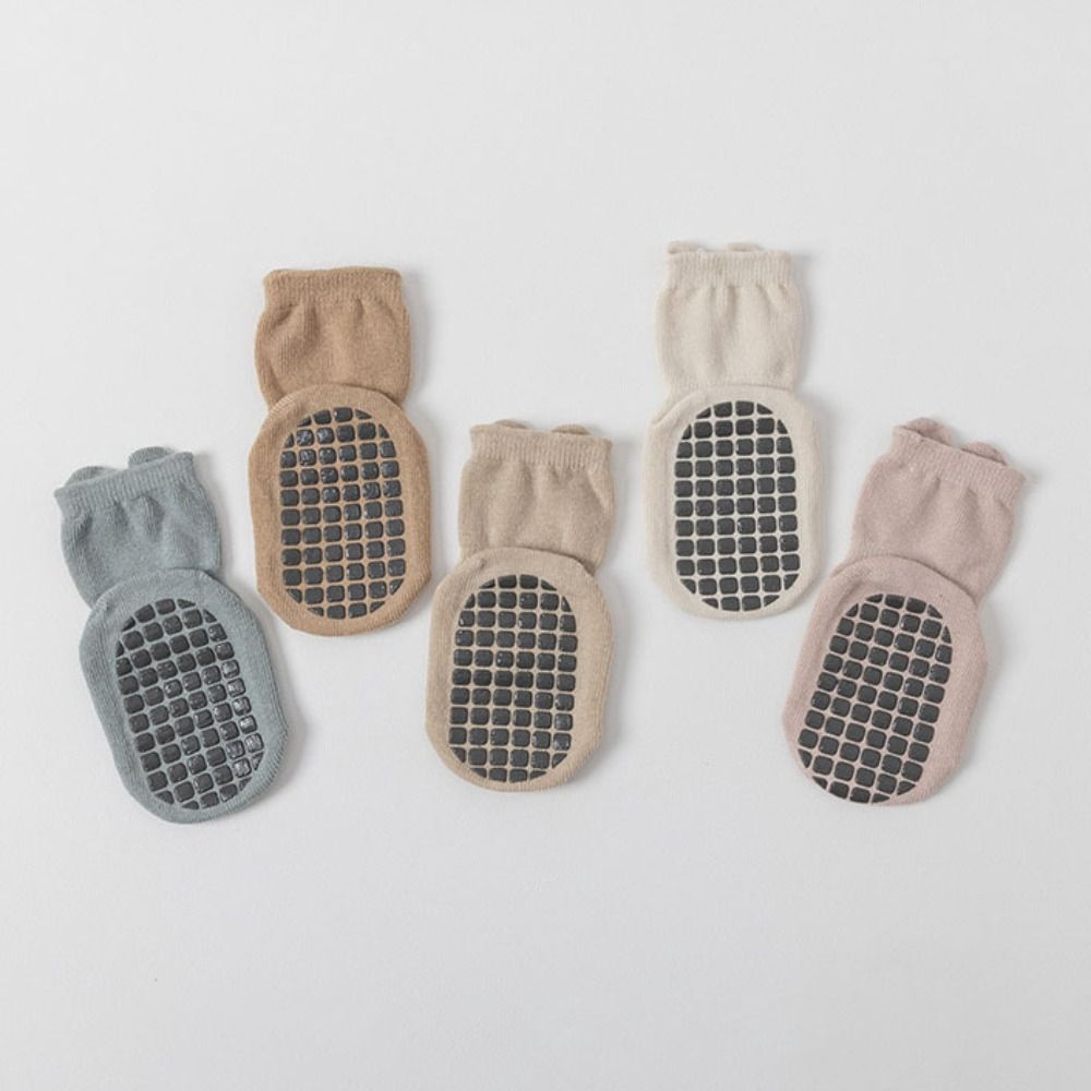 5Pairs Non-slip Toddle Step Socks Breathable Short Tube Socks Soft Baby Cotton Socks Newborn