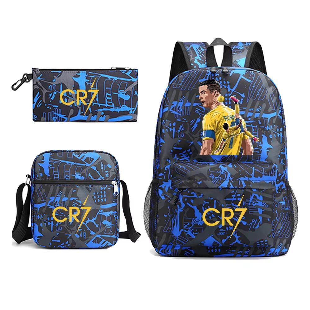 Футболист Cr7 периферийная печать школьная сумка для учеников начальной и средней школы трехсекционный детский рюкзак