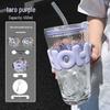 Набор фиолетовых стеклянных бутылок для воды из боросиликатного стекла