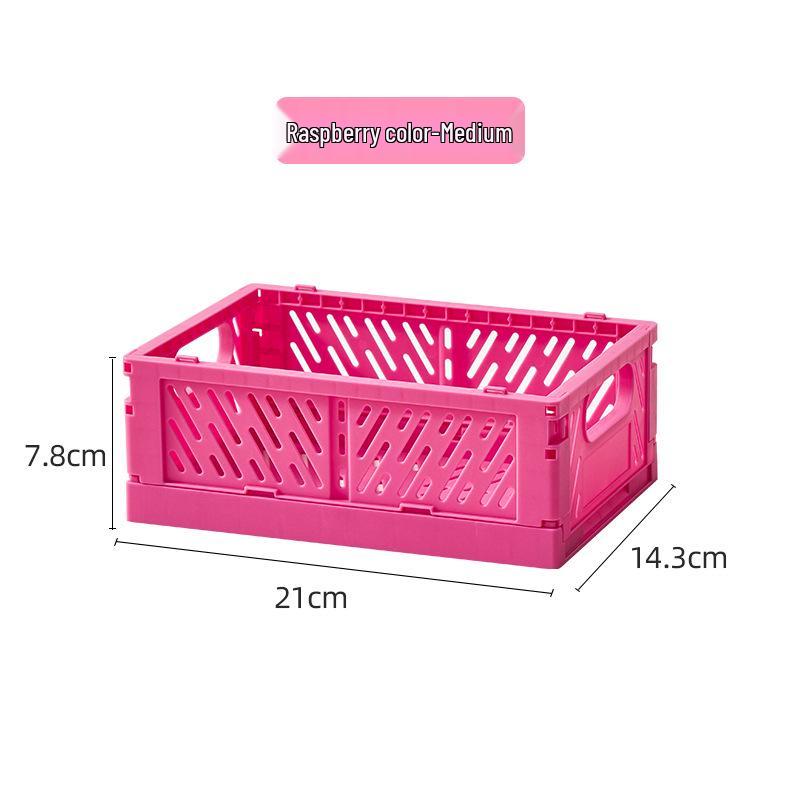 Складная пластиковая корзина для хранения - Креативный, штабелируемый контейнер для организации рабочего стола, гостиной или холодильника