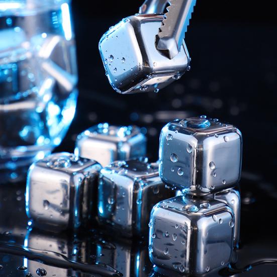 Камни для виски из нержавеющей стали Многоразовые охладители для напитков Не разбавляют и можно мыть в посудомоечной машине Металлические кубики льда для виски Охладитель для вина Инструмент для бара