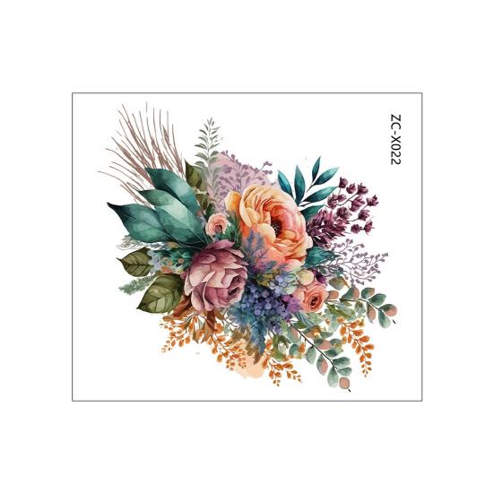 Toilet Sticker Floral Pattern Toilet Lid Sticker Self-Adhesive Bathroom Decal Home Restroom Decor KTY