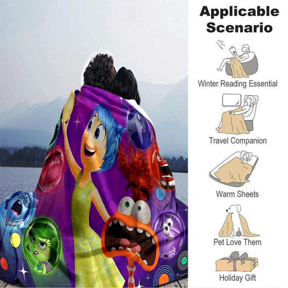 Inside Out Emotions Blanket Soft Throw Blanket For Home Bedroom Bed Sofa Travel Office Solid Christmas Blanket