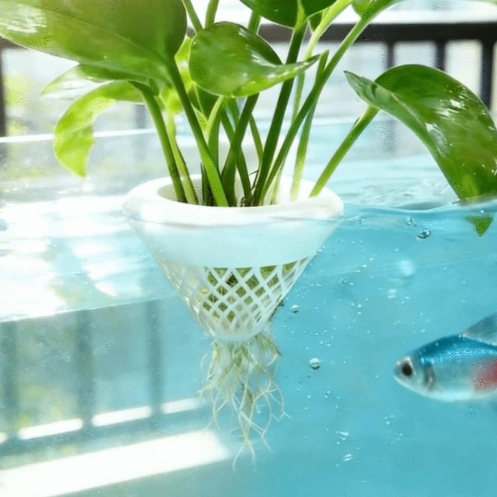 Plastic Hydroponic Plant Basket Fish Plant Symbiosis Planter Aquarium Landscaping Tool