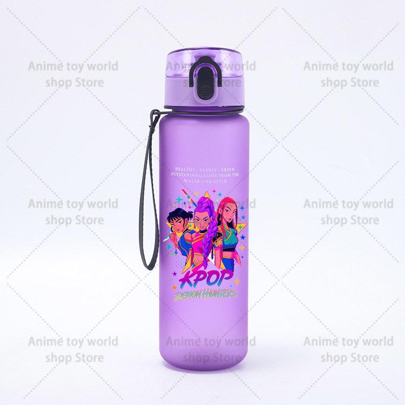 KPop Demons Hunters Large Capacity Sports Water Bottle Motivational Leak Proof Portable Reusable Cups Outdoor Travel Gym Jugs