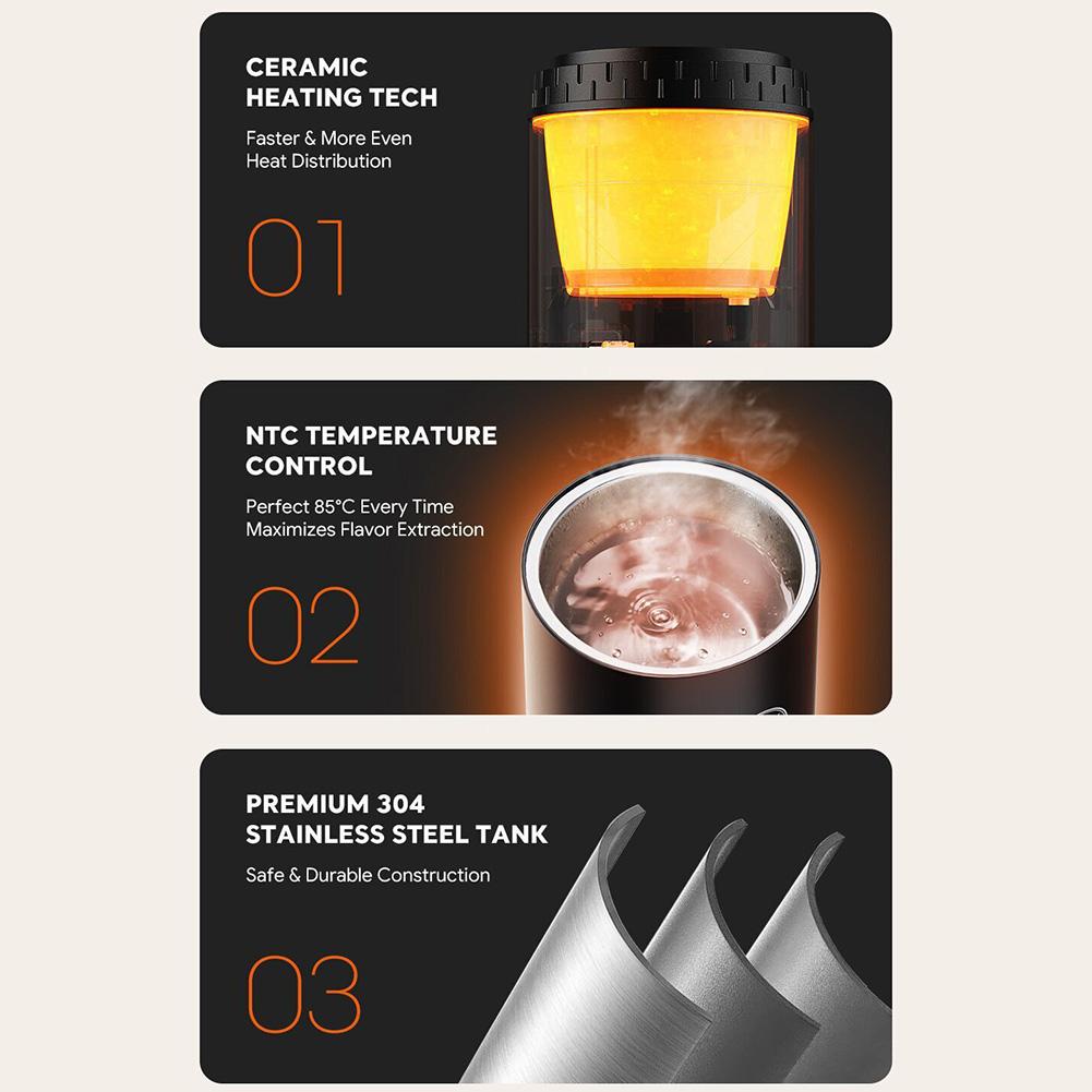 Кофеварка для приготовления кофе во время различных мобильных мероприятий, портативная кофеварка с USB-зарядкой в термокружке для автомобиля, офиса