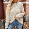 Women's Casual Loungewear Sweater Autumn/Winter Solid Colour Fashion Long-Sleeved Pullover Knit Sweater