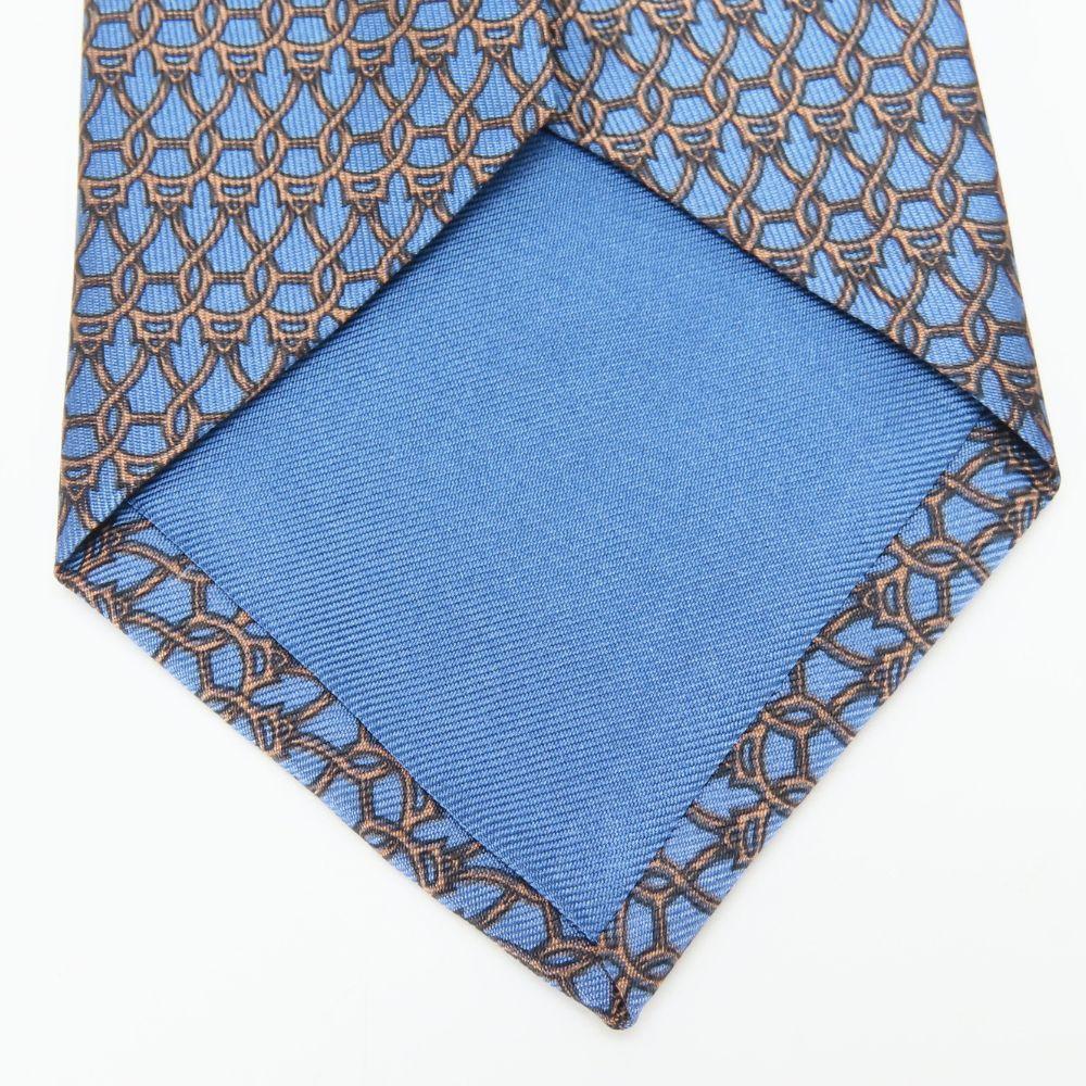 Used HERMES Tie Toyota Limited Edition Silk Blue Brown Suit