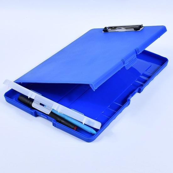 File Folder Organizer with Strong Lock Non-Slip Clips Hanging Holes 3-in-1 Clipboard Pencil Case File