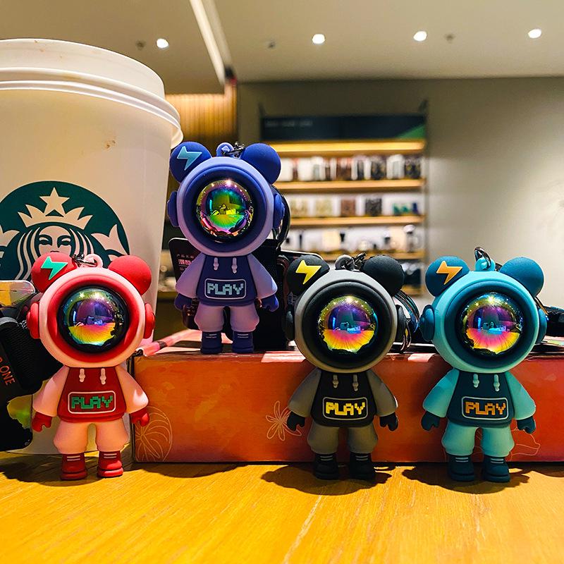 Трендовый брелок «Медведь с молнией»: Изысканный автомобильный шарм и подвеска для сумки для пар