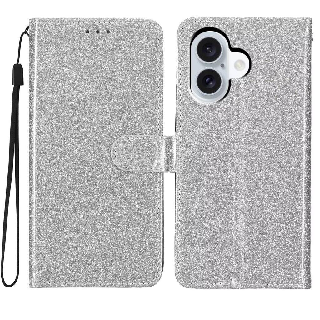 Совместимо с кожаным чехлом для iPhone 17, кошельком с кармашком для карт с блестками для Samsung S26, защитным чехлом, роскошным чехлом-книжкой для Honor 400
