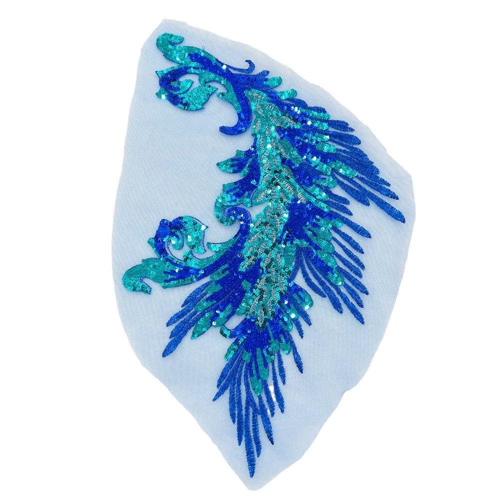 Пайетки в виде пера феникса, нашивки, аппликации для одежды своими руками, классические модные платья