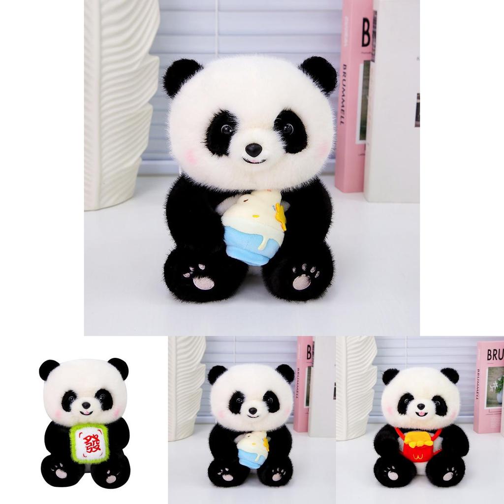 Panda Stuffed Animal With Realistic Design For Kids Birthday Present And Collection