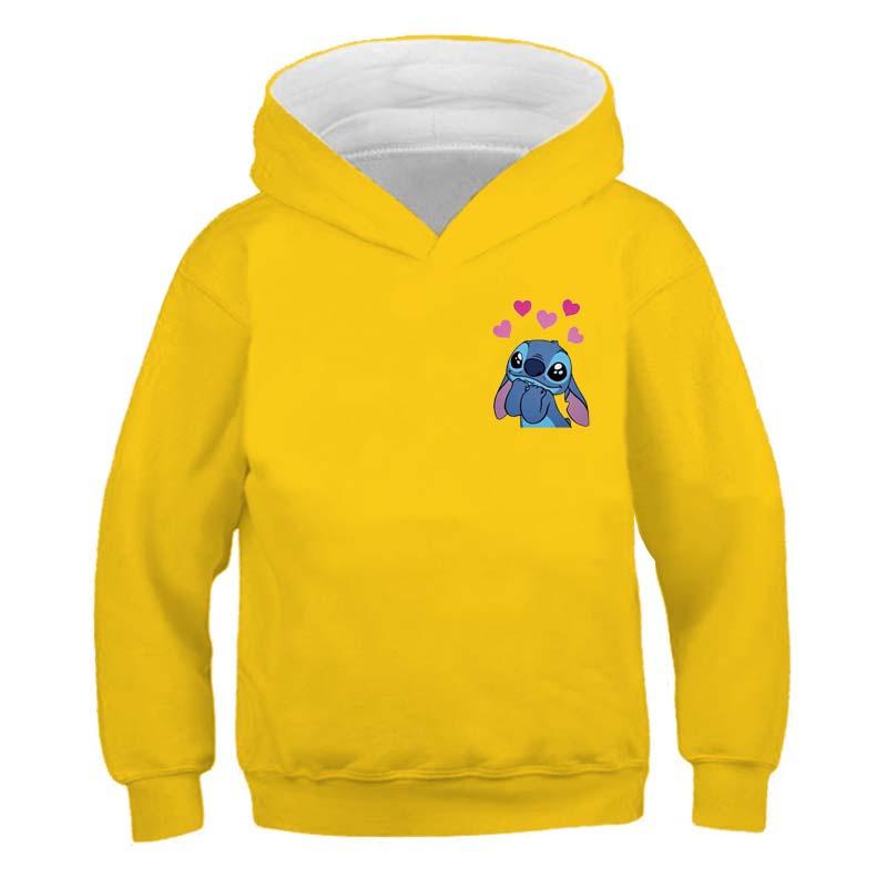 Толстовки с капюшоном MINISO New Stitch для девочек, осенне-зимняя толстовка с длинным рукавом Harajuku, повседневные топы с капюшоном в стиле Disney Series Stich