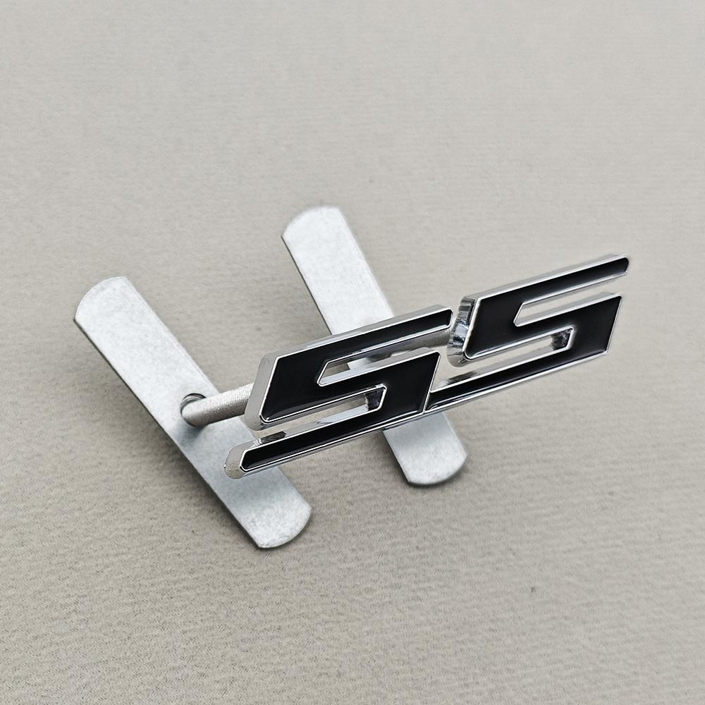 AABKB1 New Car Styling Badge 3D Metal SS Logo Front Grill Emblem Fender Trunk Sticker Decal Accessories For Chevrolet Camaro Silverado