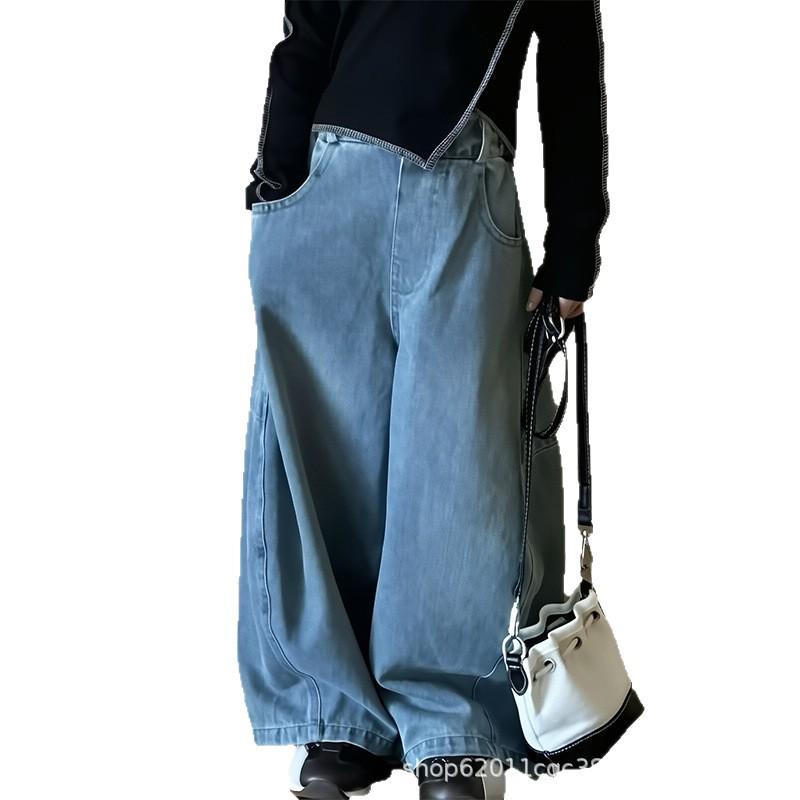 Широкие джинсы для девочек 2025 года на весну и осень - Мягкая, модная верхняя одежда для детей