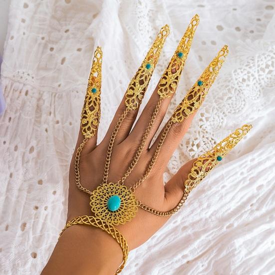 Браслет на палец в стиле готический призрак, браслет-кольцо в стиле панк-гвоздь, регулируемый коготь на палец, браслет варежки с готическим призраком