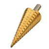 Large Titanium-Plated Step Drill Set: 4-32mm, 4-20mm, 4-12mm, Triangular Handle, Straight Flute, Pagoda Hole Opener