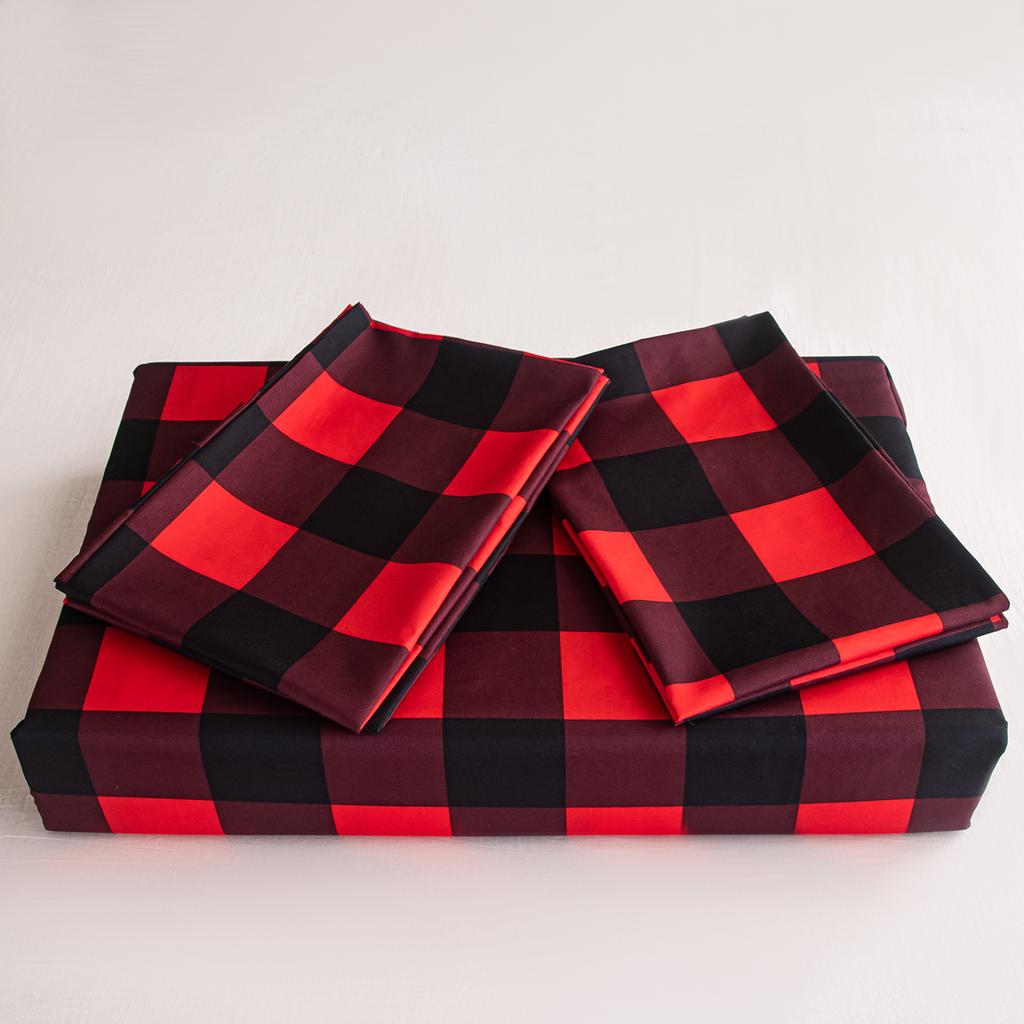 Пододеяльник, красно-черный с рисунком в виде клетки буйвола, двусторонний пуховый комплект из микрофибры, современное постельное белье для женщин и мужчин