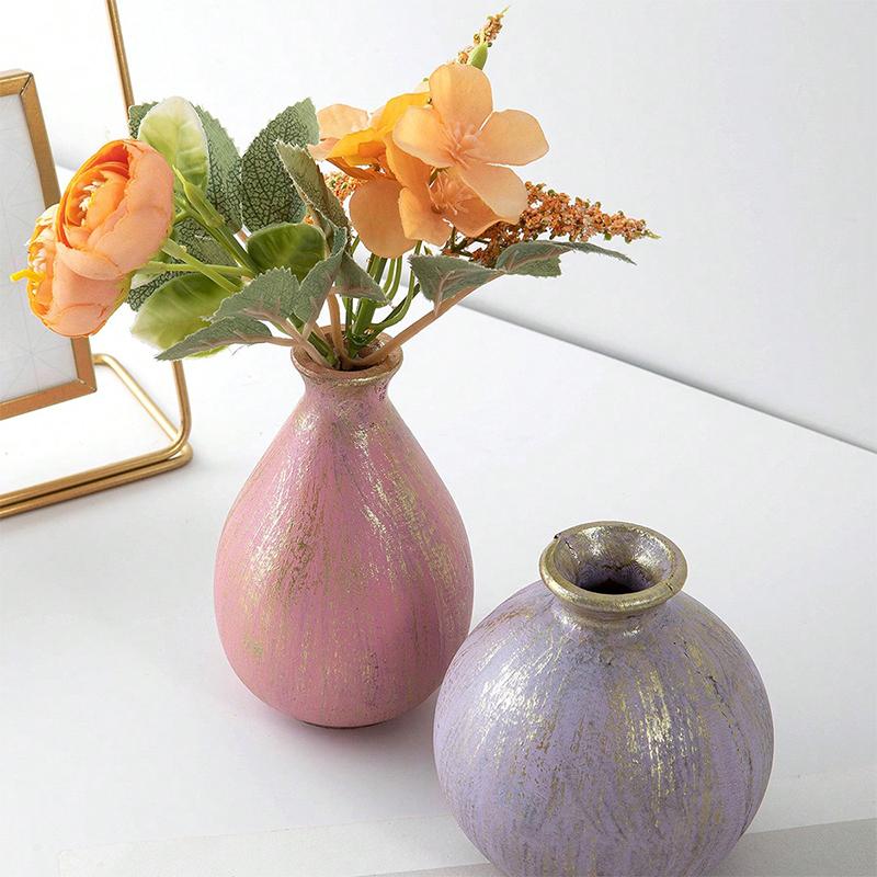 1 шт. Ваза, украшение, простая цветочная композиция, контейнер, украшение для дома, маленькая ваза, фиолетовая, цветная, деревянная, зеленая, 4 цвета